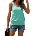 thumbnail image 2 of Langwyqu Summer Women Solid Color V-Neck Sleeveless Tank Tops Camisole, 2 of 4