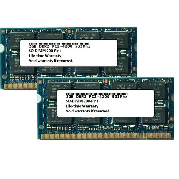 4GB 2X 2GB DDR2 SODIMM PC4200 PC2 4200 533 MHz LAPTOP NOTEBOOK MEMORY Dell HP