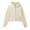 Beige, variant on Essentials Women's Hoodie Solid Zipper Stand Collar Cropped High Collar with Pocket Winter Y2k Clothes