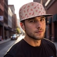 thumbnail image 4 of Juicy Watermelon Cap - Sweet Fruit Print Flat Brim Snapback, Refreshing Summer Lover Design, 4 of 5