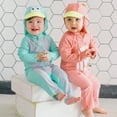 thumbnail image 5 of Hienoo Baby Boys Girls Long Sleeve Full Coverage One-Piece Swimsuit Sunsuit with Sun Hat, Sizes 1-7, 5 of 5