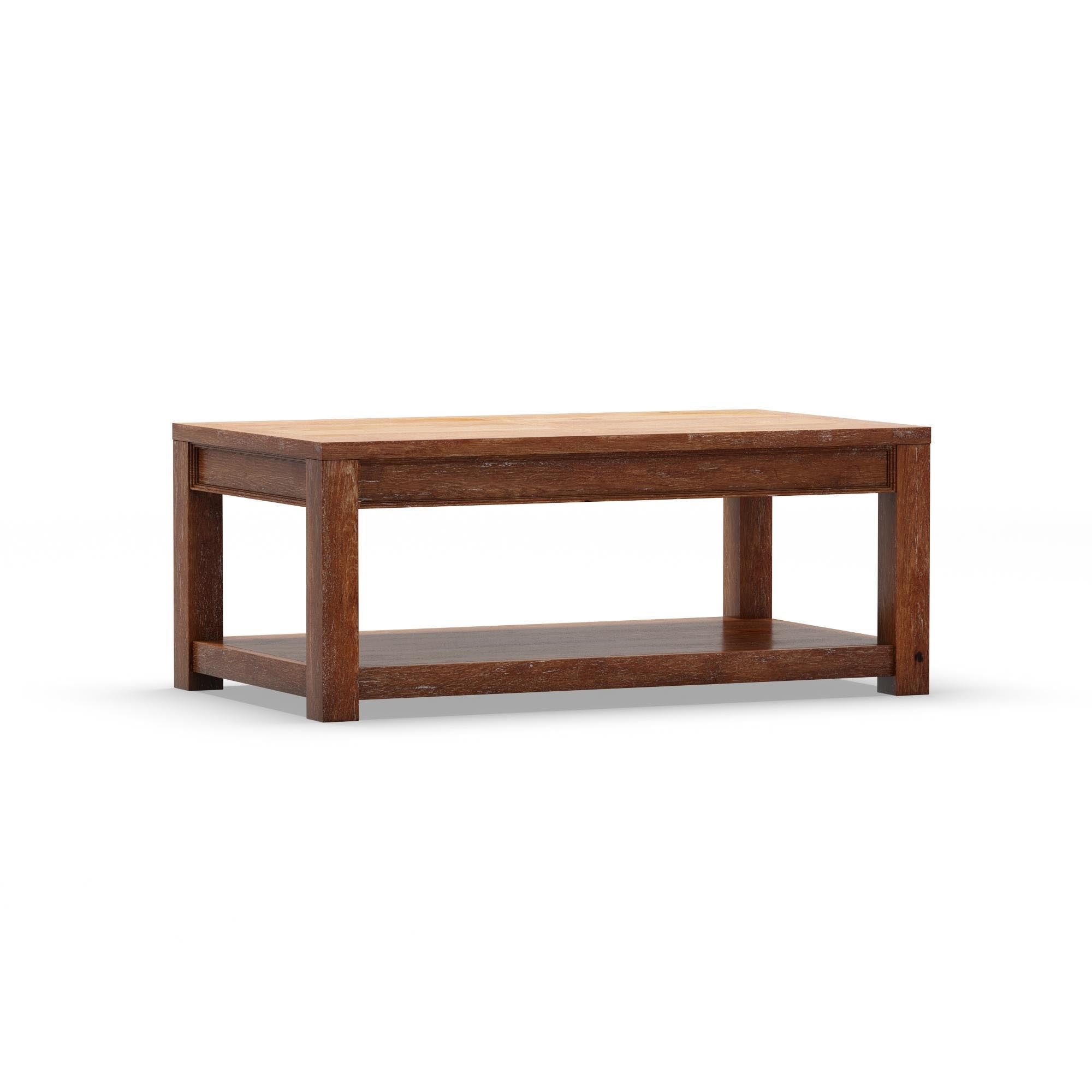 Furniture of America Keller Country Lower Shelf Coffee Table, Oak