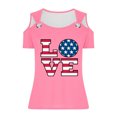 thumbnail image 3 of Tops de Hombro Frío para las Mujeres Día de la Independencia Impreso Fuera Del Hombro Blusa con Cuello en V, Fuera Del Hombro de las Mujeres, 3 of 4