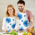 thumbnail image 3 of Pioneer Flower Floral Print Pattern Apron-Garden Aprons for Women with Pockets-Cotton Linen Waterproof Kitchen Cooking Gardening Aprons Adjustable for Kitchen,Cooking,BBQ and Salon 33x27 Inch, 3 of 7
