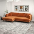 thumbnail image 6 of Denise Modern Living Room Orange Velvet Corner Left-Facing Sectional Sofa, 6 of 8