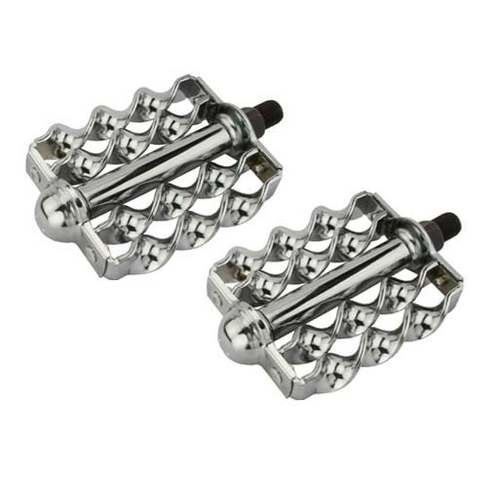 Double Flat Twisted Pedals Chrome. Bike pedals, bicycle pedal, for