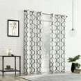 thumbnail image 5 of Sun Zero Arlo 2-Piece Textured Thermal Insulated Room Darkening Grommet Curtain Panel Pair, Gray Geometric, 40"W x 84"L, 5 of 7