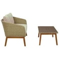 thumbnail image 5 of Benjara 2 Piece Outdoor Loveseat and Table with Resin Wicker Wrapping, Brown, 5 of 5