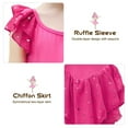 thumbnail image 5 of Aridak Girls Ballet Dance Dress Toddler Leotards Ruffle Sleeve Shiny Ballet Tutu Skirt Rose Pink 2-9T, 5 of 6