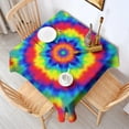 thumbnail image 2 of Rainbow Tie Dye Mandala Pattern Square Tablecloth,Waterproof Square Table Cover,Wipeable Spillproof Washable Table Cover for Home Kitchen Party Decor 42"X42"(107x107cm), 2 of 6
