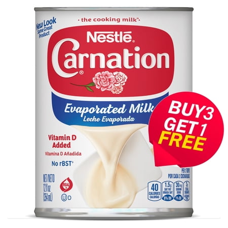 Nestle Carnation Evaporated Milk, 12 fl oz. Can (Buy 3 Get 1 Free)