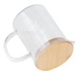 thumbnail image 1 of Glass Measuring Cup, Borosilicate Glass Transparent  Beaker Mug Heat- Anti-Drip Light Weight Large Capacity Glass Cup With Bamboo Lid For Coffee Shops Hotels Tea Rooms, 1 of 8