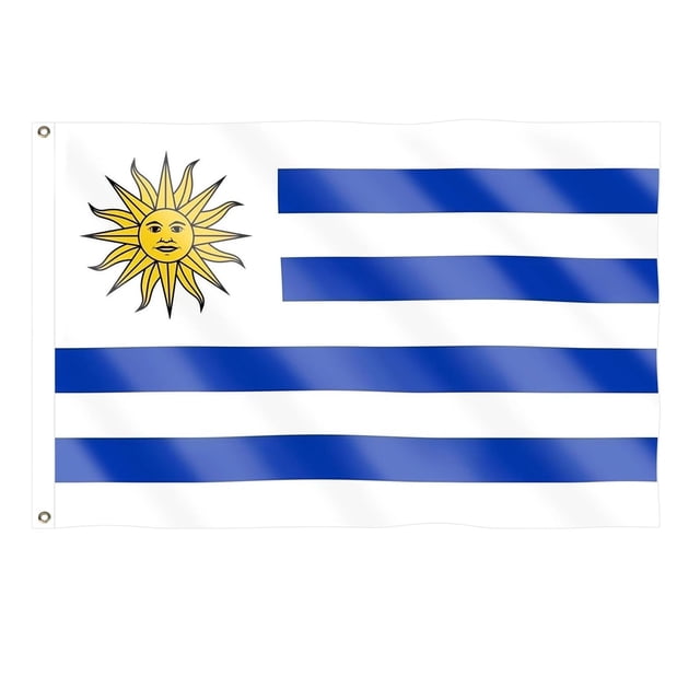 Bandera de Uruguay Boolavard 90 x 150 cm, doble cara, con ojales de latón