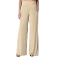 thumbnail image 4 of Women's Palazzo Lounge Pants Wide Leg High Waist Pull-On Flowy Toursers with Pockets XL, 4 of 5