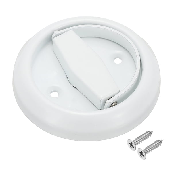 Tiradores de Puerta Deslizante Empotrados Uxcell, Manijas Redondas Ocultas para Closet, Botón Flush con Tornillos Blanco