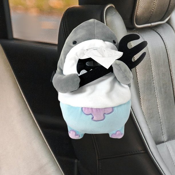 Lindo Soporte para Caja de Pañuelos de Coche Soporte para Pañuelos de Coche Respaldo de Asiento, Servilleta Suave Soporte de Papel Tisú Contenedor de Azul