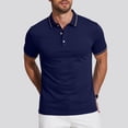 thumbnail image 2 of YODETEY Men's & Big Men's Everyday Pique Polos, Moisture Casual Collared Shirt,Navy,Size S-3XL, 2 of 8