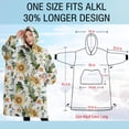 thumbnail image 4 of Oversized Wearable Blanket Hoodie,Leaf Orange Flower Corn Sunflower Pattern Sherpa Blanket Hoodie with Super Pockets,Super Warm Fuzzy Pullover for Women & Men, 4 of 6