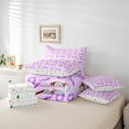 thumbnail image 6 of Manfei Kawaii Bow Tie Bedding Comforter Set 7pcs,Chic Christmas Snowmen Queen Bedding Sets,Purple White Queen Sheet Sets For Boys Girl,Luxury Bedroom Decor Reversible, 6 of 8