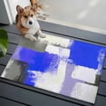 thumbnail image 3 of 2x3 Ft Entryway Area Rug, Blue Purple Grey Kitchen Rug Runner Washable Floor Mat, Geometric Oil Painting Modern Abstract Non Slip Indoor Door Mat Throw Carpet for Bathroom Living Room Bedroom, 3 of 8