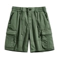 thumbnail image 2 of SDNall Mens Sports Leisure Elastic Waist Multi-Pockets Relaxed Summer Shorts Pants, 2 of 9