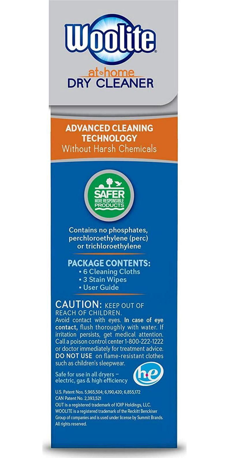 woolite at home dry cleaner, fragrance free, 6 cloths