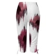thumbnail image 3 of Eashery Straight Leg Pant for women Casual High Waisted Athleisure Pant Wide Leg Linen Pants for Women (Print Color,White,XXL), 3 of 4