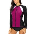 thumbnail image 4 of BeautyIn Women's Long Sleeve Rash Guard Top Zip Front Swim Shirt UPF 50, 4 of 7