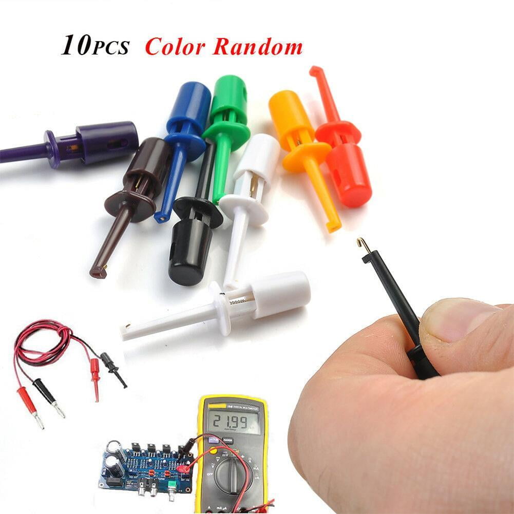 10X Mini Grabber Test Clip Hook Connector Probe Jumper Multimeter Lead Wire Kit 