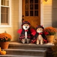 thumbnail image 4 of Halloween Pet Bat Cape Costume, Red Devil Wing & Horn Vampire Outfit, Funny Cosplay Holiday Clothes for Small Medium Dogs Cats, 4 of 7