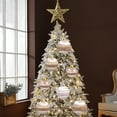 thumbnail image 5 of Fnochy Satin Christmas Balls Ornaments, Silk Christmas Hanging Ball Decorations, 9 Pcs 3.14" Luxury Vintage Christmas Tree Decor for Xmas Holiday Wedding Party, Package (Rose Gold), 5 of 6