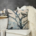 thumbnail image 2 of SHANXI Ink Painting Blue Grey Birds Decorative Throw Pillow Cover Case Home Living Room Bed Sofa Car Linen Square 24x24in, 2 of 5