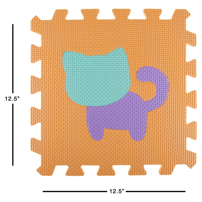W420008 Interlocking Foam Tile Play Mat with Animals for Toddlers