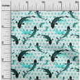 thumbnail image 2 of oneOone Polyester Spandex Turquoise Blue Fabric Asian Japanese Koi Fish Watercolor Sewing Fabric By The Yard Printed Diy Clothing Sewing Supplies 56 Inch Wide, 2 of 4