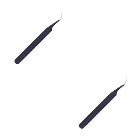 Vogacara Pinzas para uñas de acero inoxidable, cabeza angular antiestática, herramientas adhesivas para manicura, mango antideslizante, Type2 NO2