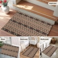 thumbnail image 5 of 2x3 Ft Entryway Area Rug, Brown Geometric Kitchen Rug Runner Washable Floor Mat, Southwestern Ethnic Vintage Non Slip Indoor Door Mat Throw Carpet for Bathroom Living Room Bedroom, 5 of 8