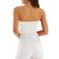 thumbnail image 5 of Womens Tube Tops Summer Outfits Beach Vacation Clothes Sweaters Strapless Sleeveless Tank Tops White M, 5 of 9
