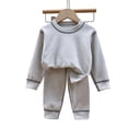 thumbnail image 2 of Bovxnpu Girls Thermal Underwear Set Sleepwear Long Sleeve Crew Neck Thermal Top and Pants Loungewear Outfits Set, 2 of 5
