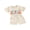 Khaki, variant on Toddler Baby Girl Easter Outfits Fuzzy Letter Bunny Embroidery Short Sleeve T-Shirts Shorts 2Pcs Summer Clothes Set