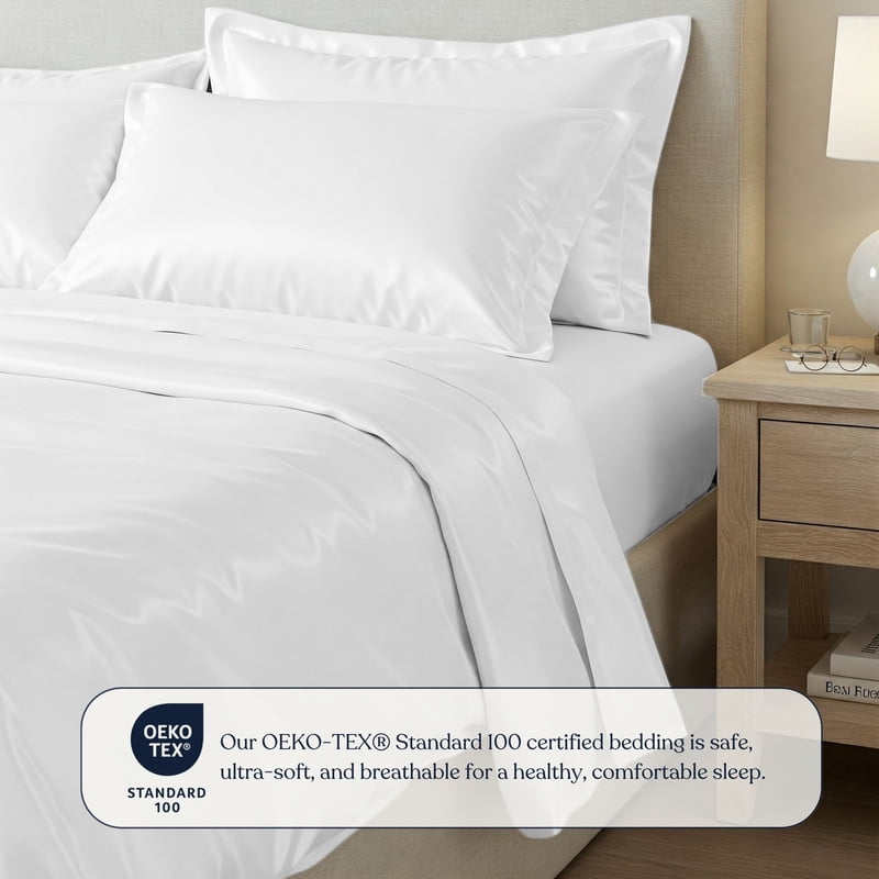 Delara 100% Viscose Derived from Bamboo Fitted Sheet 54"x75" - Deep Pocket, Ultra-Soft Cooling Bed Sheet, Secure Fit for Mattresses Up to 18”