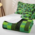thumbnail image 4 of Meiyoeat Pixelated Blocks Miners Bed Spread Queen,Retro Geometric Camo Queen Coverlet Set for Bedroom, 4 of 7