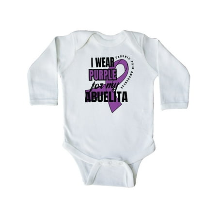 

Inktastic Chronic Pain I Wear Purple For My Abuelita Gift Baby Boy or Baby Girl Long Sleeve Bodysuit