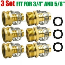 Tmalltide 3/4inch Copper Garden Hose Repair Connector with Stainless Steel Clamps, Male and Female Garden Hose Fittings, Mender End Repair Kit, Water Hose End Mender, Fit for 3/4inch Hose Fitting