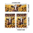 thumbnail image 7 of Sunflower Cow Print Kitchen Short Curtains, Rustic Farmhouse Rod Pocket Window Tier Curtains for Country Kitchen Cafe Window Decor, 7 of 7