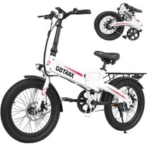 Gotrax 20" Folding Electric Bike with 40miles by 48V Battery, 20mph Power by Peak 500W, Adult Electric Bicycle with 5 Pedal-Assist Levels& LCD Display,UL2849,white