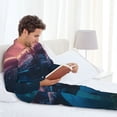 thumbnail image 5 of KLL Sunshine Ocean Whale Sleepwear Mens Flannel Pajamas,Long Cotton Pj Set, 5 of 7
