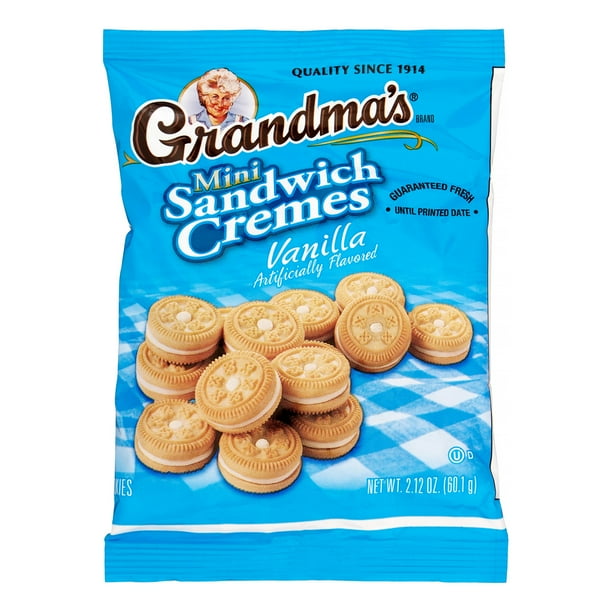 Grandma's Sandwich Cookies, Vanilla Creme Minis, 2.12 Oz