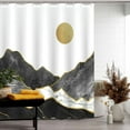 thumbnail image 4 of Boho Shower Curtain Bathroom Moutain Shower Curtain Set Waterproof Fabric Bathroom Set with 12 Hook (72.00" x 72.00", Black), 4 of 6