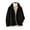 Black, variant on Fleece Jackets for Women Fashion Turndown Collar Long Sleeve Fuzzy Coats Casual Winter Warm Tops Open Front Jacket Khaki L