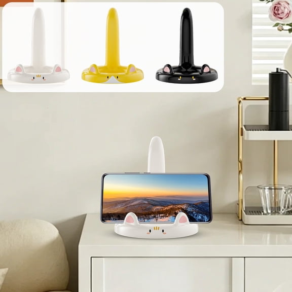 FastXmas Cute Phone Holder Stand for Desk, Phone Mount for Office Tablet Accessories Gifts, Cool Desktop Decor Support Your Cellphone for Men Women-Yellow